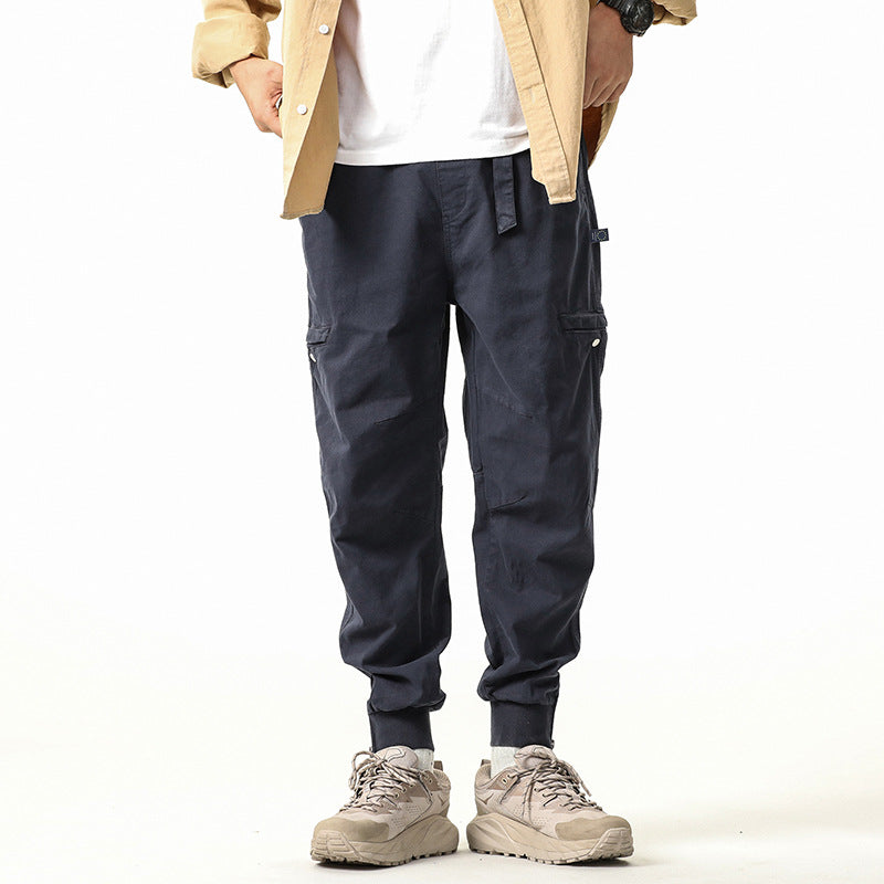 Men's Utility Cargo Jogger Pants made of robust cotton twill with ankle zipper Drune