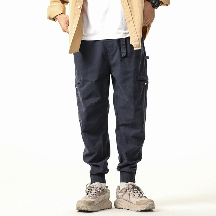 Men's Utility Cargo Jogger Pants made of robust cotton twill with ankle zipper Drune