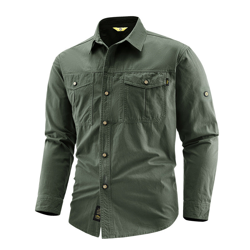 Men's Long Sleeve Shirt with Chest Pockets Mune Fashion