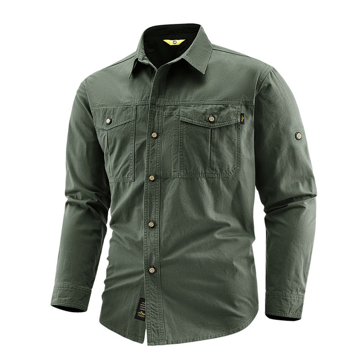 Men's Long Sleeve Shirt with Chest Pockets Mune Fashion
