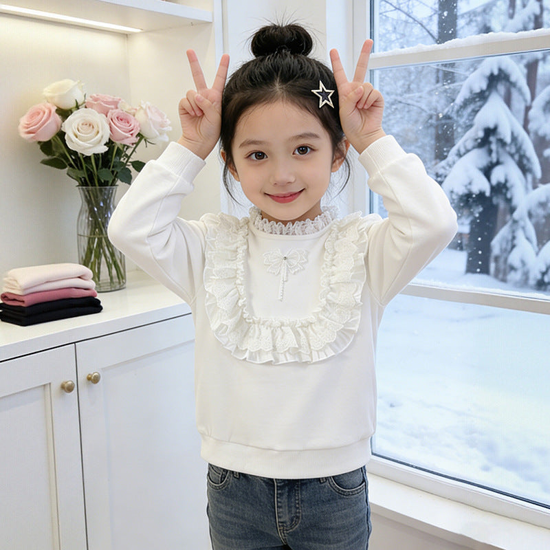 Girl's sweatshirt with ruffle details Mune Fashion