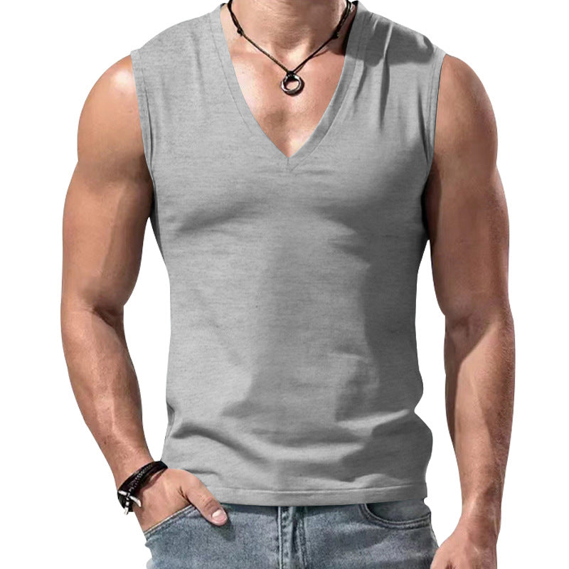 Men's form-fitting sleeveless V-neck muscle shirt Mune Fashion