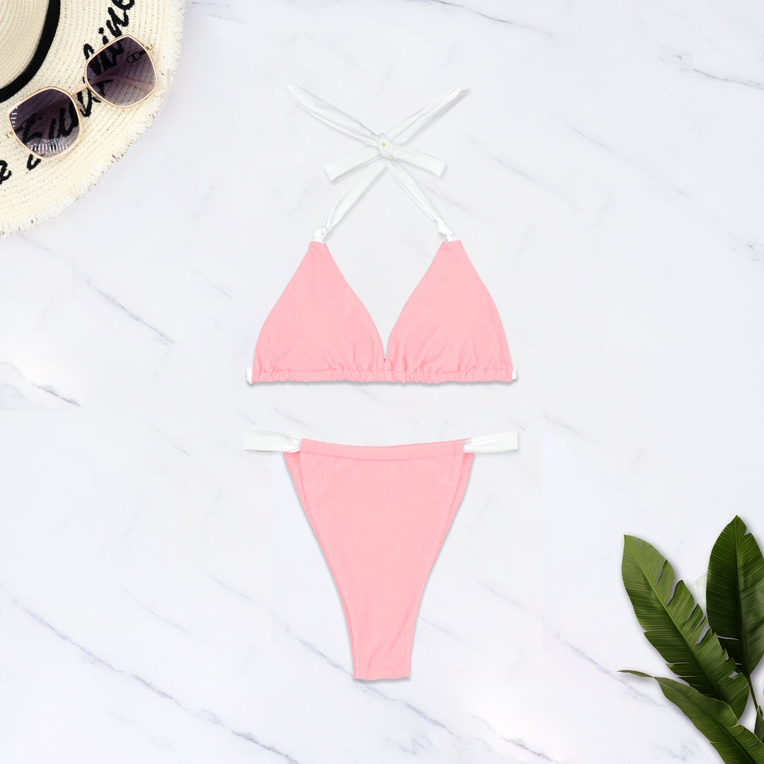 Women's Triangle Bikini with Adjustable Straps and Elastic Waist Mune Fashion