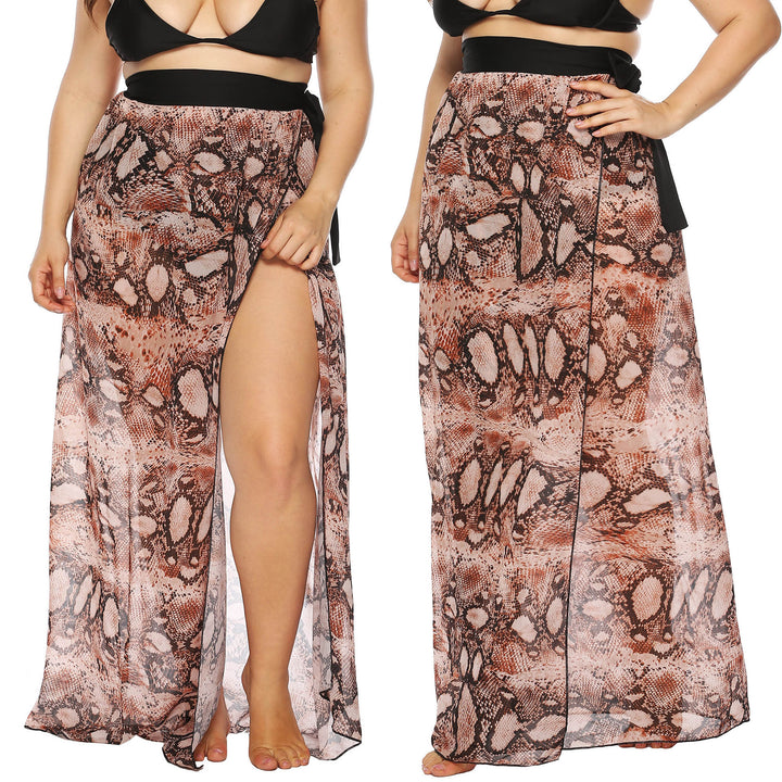 Ladies Beach Kimono made of transparent fabric with trendy snake print Mune Fashion