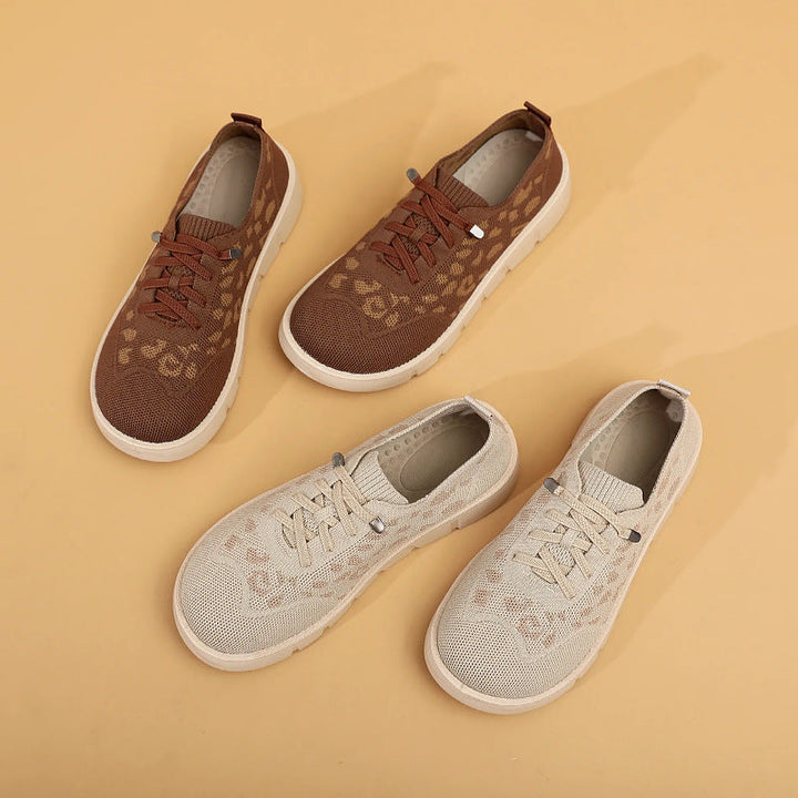 Women Breathable Sneakers with Fashionable Leopard Print Mune Fashion