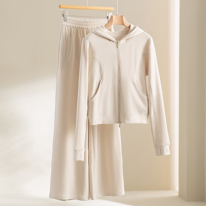 Women Wide Comfort Pants with High Elastic Waistband and Side Pockets Mune Fashion