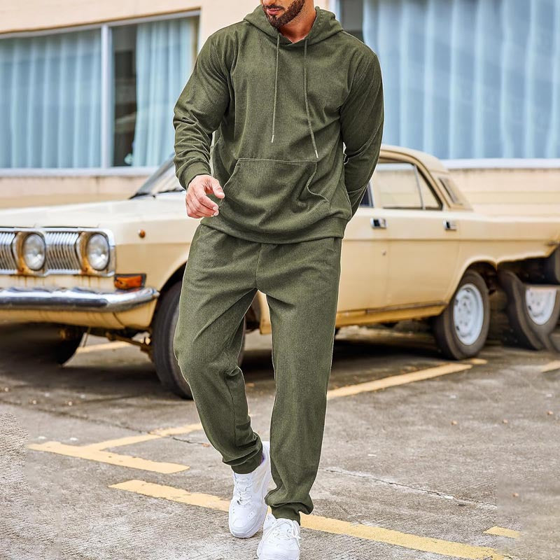 Men's Fleece Loungewear Set made of French Terry with hoodie, kangaroo pocket, and relaxed jogging pants Mune Fashion
