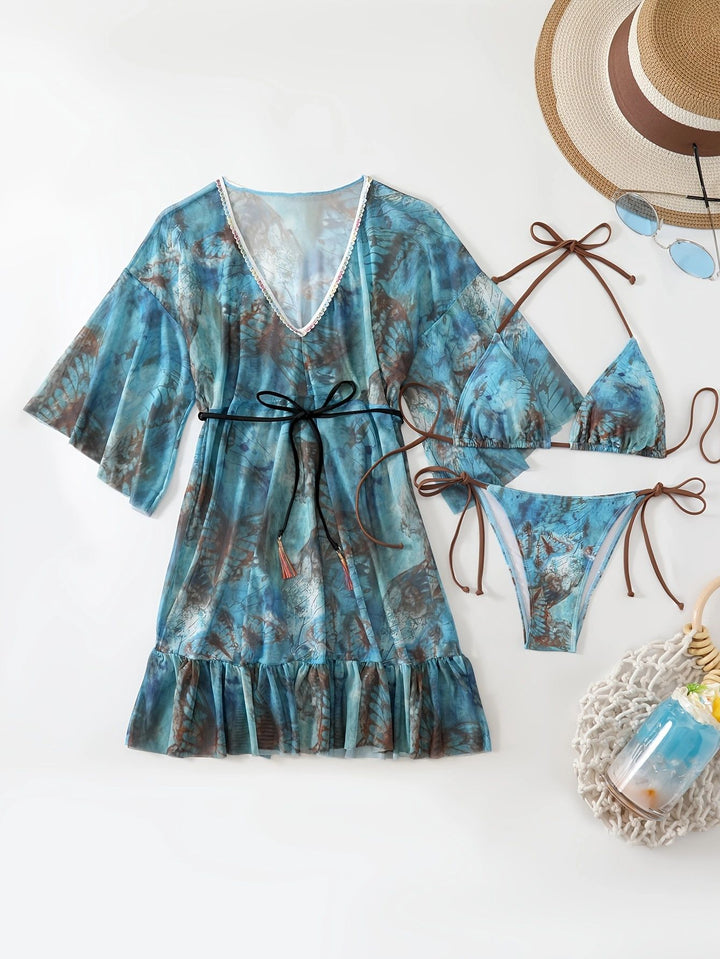 Women's Beach Dress and Bikini Set Mune Fashion