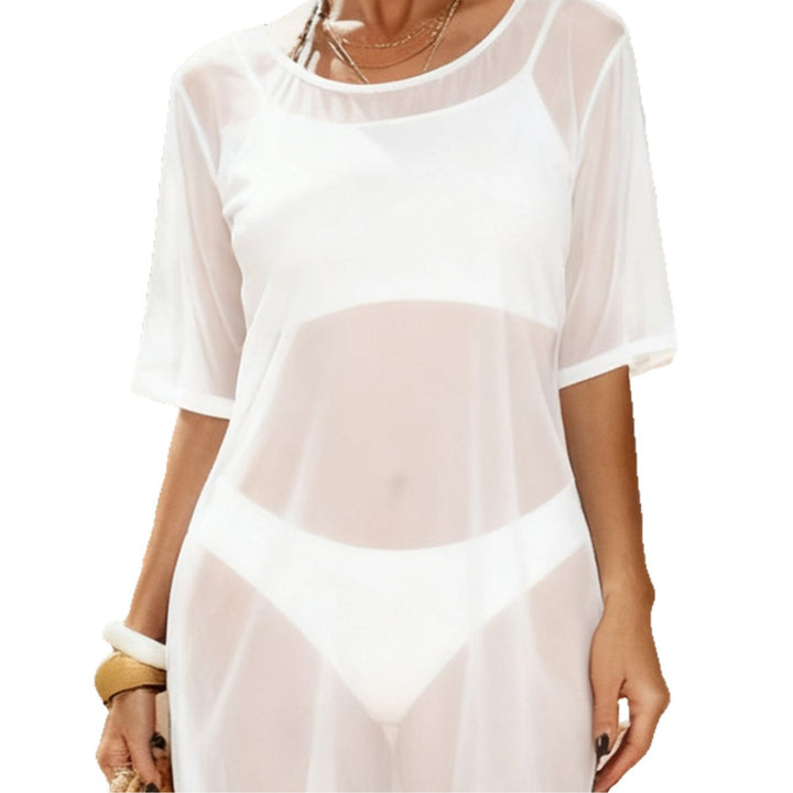 Women's transparent beach cover-up with short cut Mune Fashion