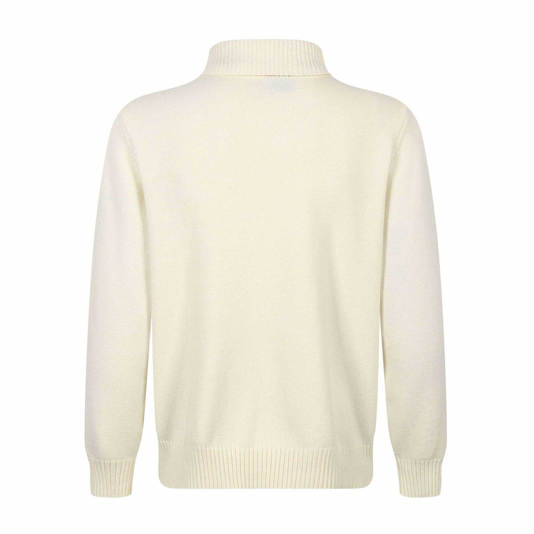Men's knitted sweater with asymmetrical button placket and high stand-up collar Mune Fashion