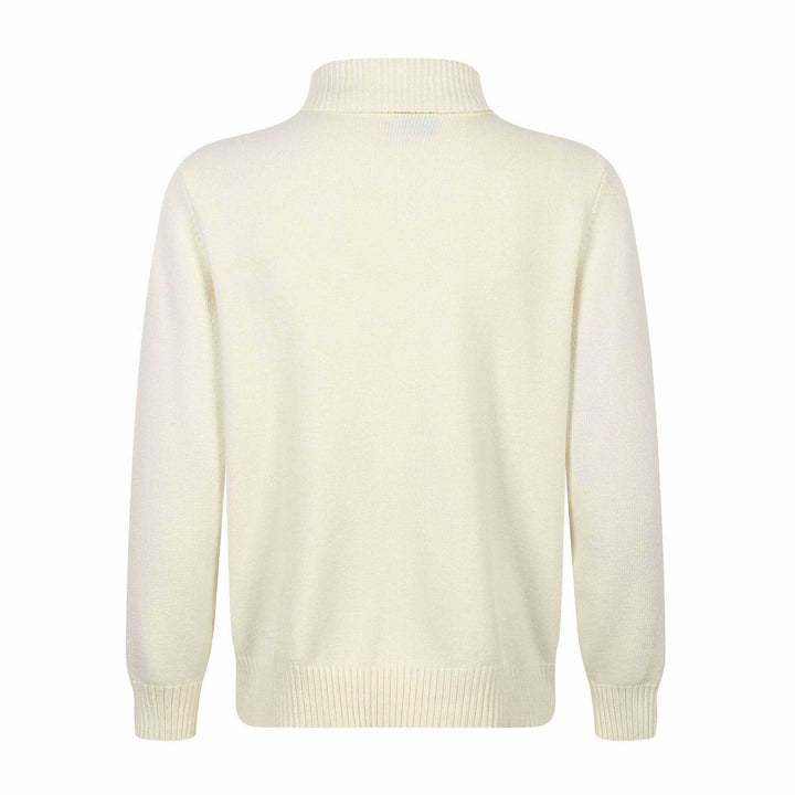 Men's knitted sweater with asymmetrical button placket and high stand-up collar Mune Fashion