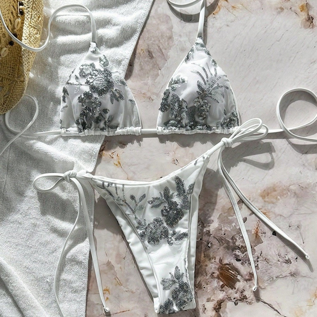 Women's Glamorous Triangle Bikini with Glitter Elements Mune Fashion