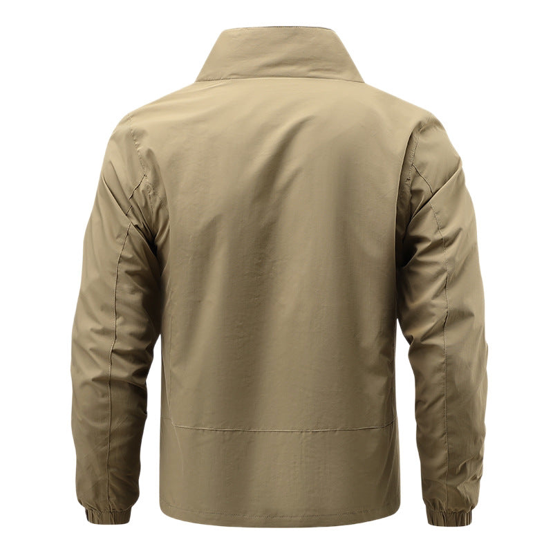 Men's lightweight windproof transitional jacket with high collar and zipper Mune Fashion