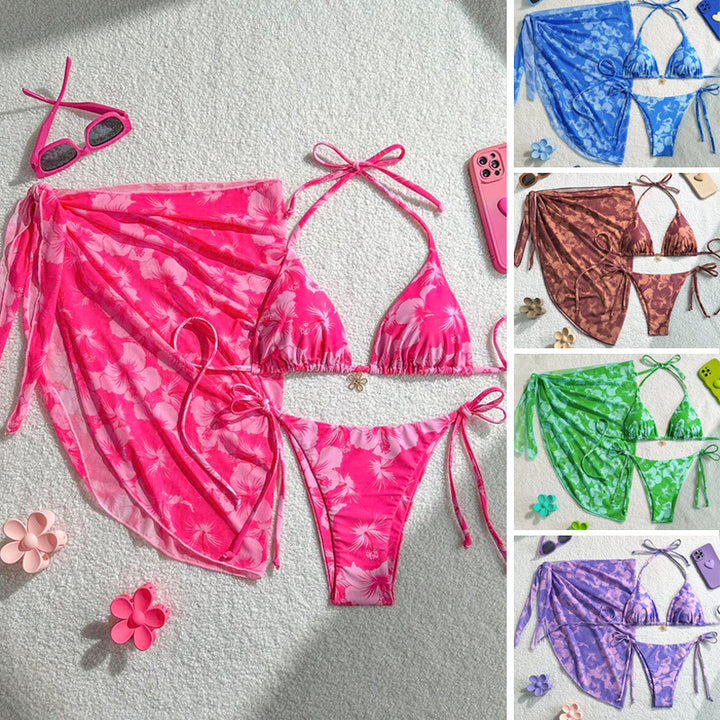 Women Triangle Bikini Set with adjustable straps and wrap Mune Fashion