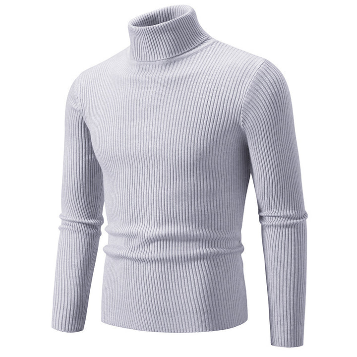 Men's tailored turtleneck sweater made of fine fine-knit fabric with ribbed collar Mune Fashion