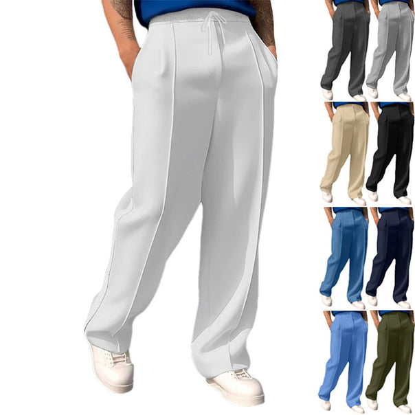 Men's narrow-cut joggers with drawstring and decorative crease Mune Fashion