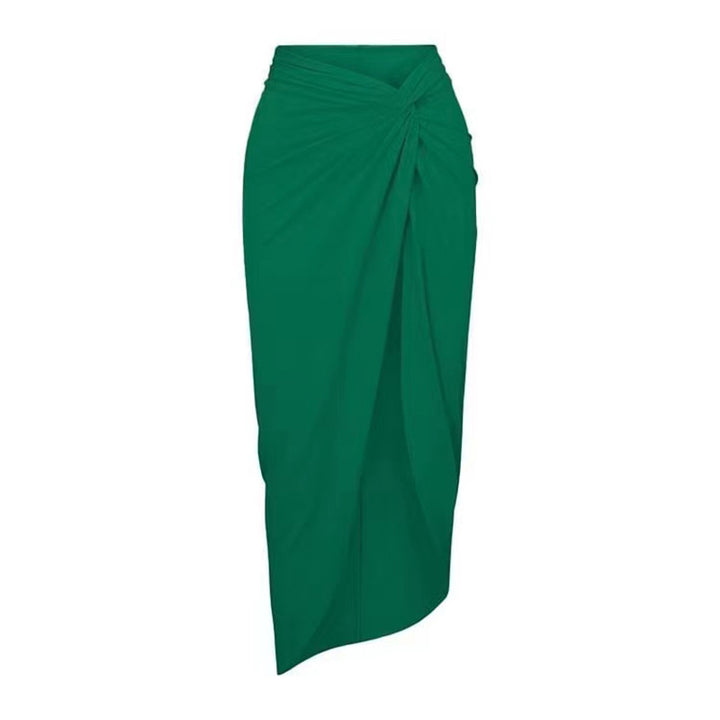 Women's one-piece swimsuit with asymmetric cut and elegant wrap skirt Mune Fashion