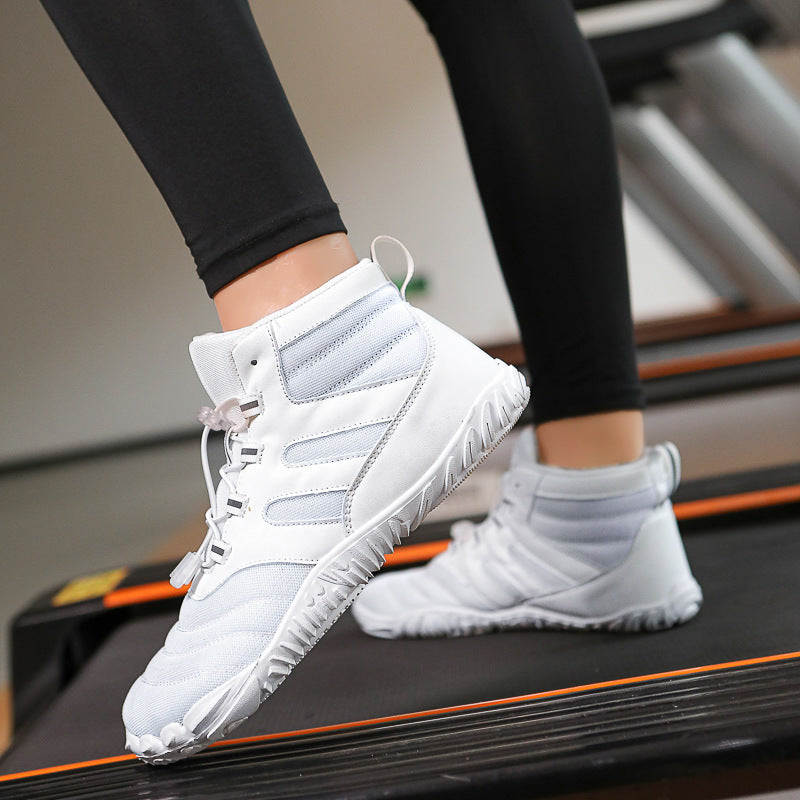 Unisex nan ankle-high barefoot-like watersports shoe with quick lacing and flexible profile sole Mune Fashion