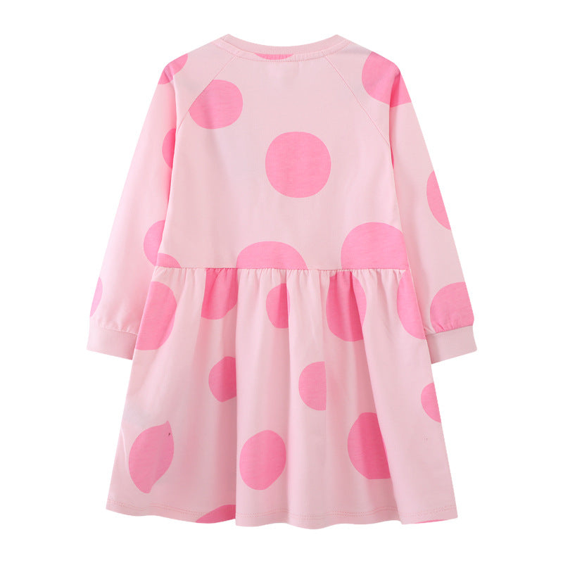 Girl Long Sleeve Dress with Fun Beetle Motif Mune Fashion
