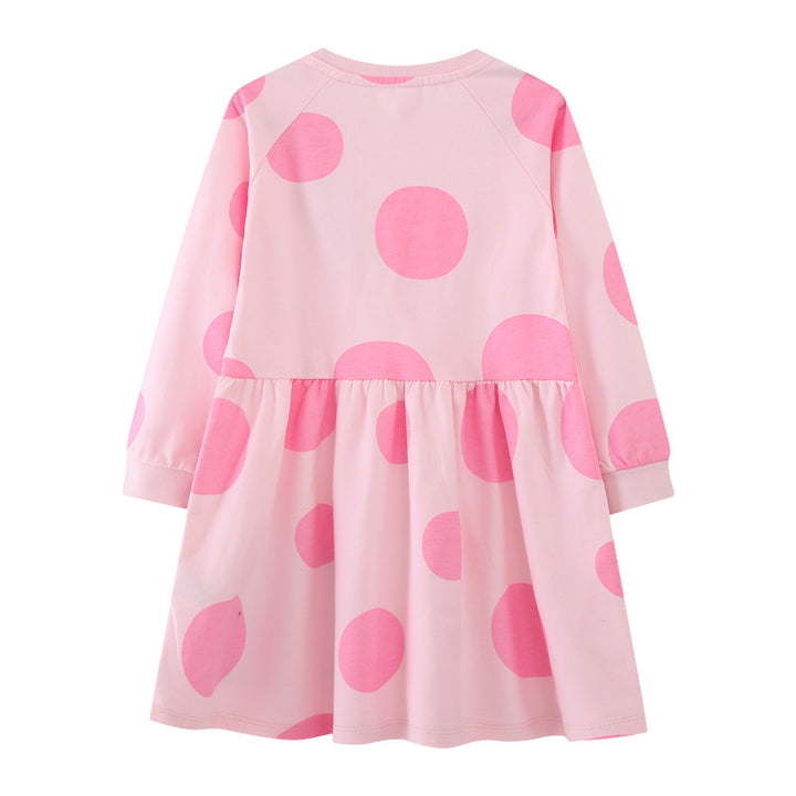 Girl Long Sleeve Dress with Fun Beetle Motif Mune Fashion