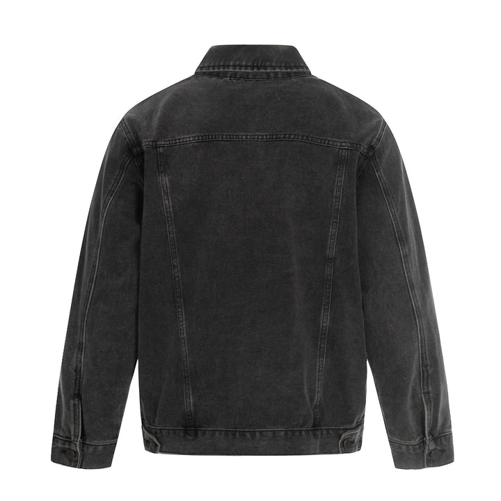 Men's jeans jacket in used effect with flap pockets and straight cut Mune Fashion