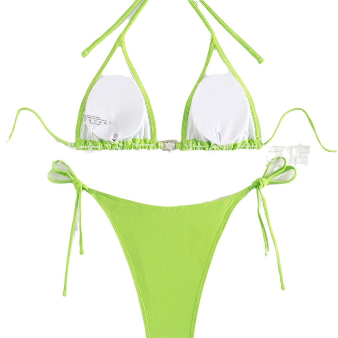 Women's triangle bikini with heart-shaped accents and adjustable straps Mune Fashion