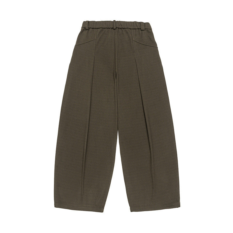 Women's Wide High-Waist Pleated Culotte Pants with Dart and Belt Loops Mune Fashion