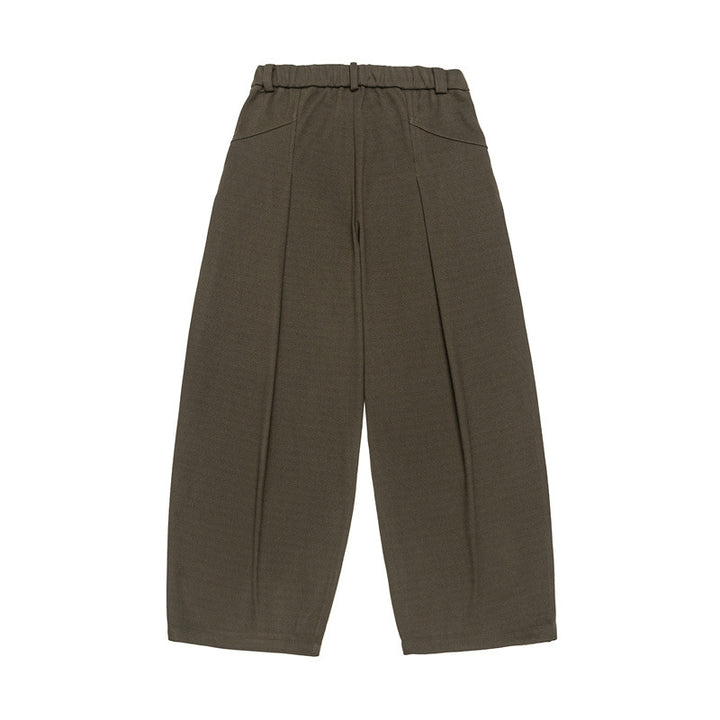 Women's Wide High-Waist Pleated Culotte Pants with Dart and Belt Loops Mune Fashion