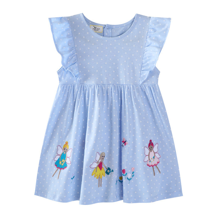 Girl's dress with cute fairy appliqués Mune Fashion