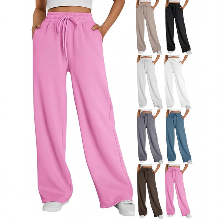 Ladies nan Palazzo lounge pants with high waist, elastic waistband, drawstring and deep side pockets Mune Fashion