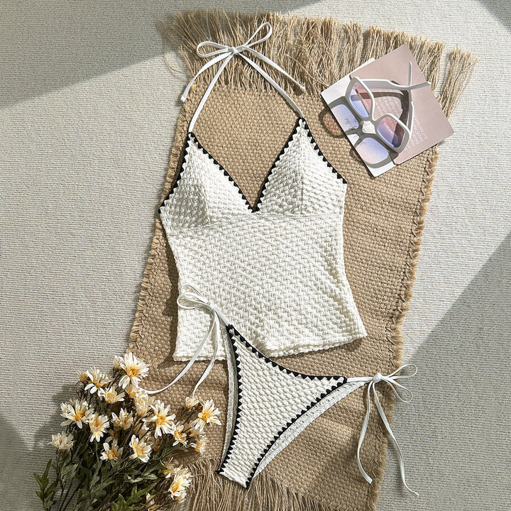 Women’s Crochet Bikini Set with Stylish V-Neck Mune Fashion