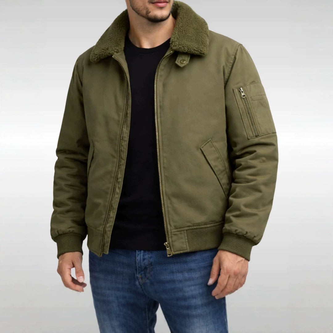 Men's Stylish Bomber Jacket with Fleece Lining