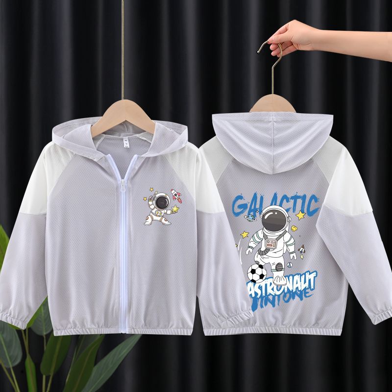Unisex nan lightweight breathable children's summer jacket with hood and astronaut print Mune Fashion