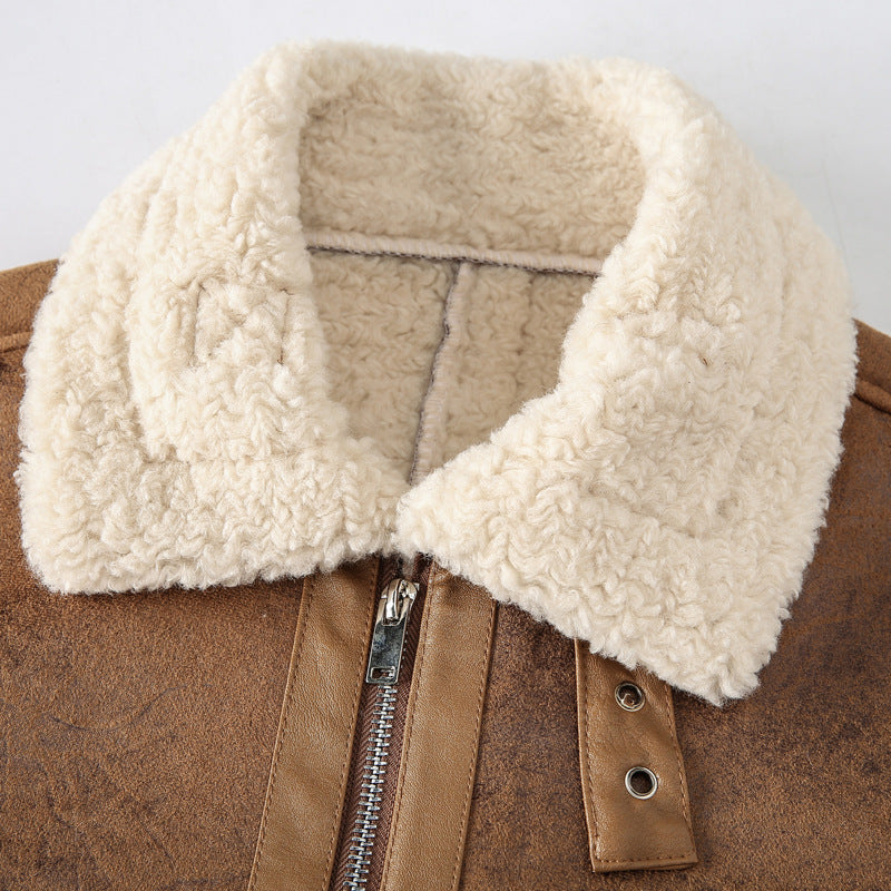 Men's flight jacket with lambskin lining and vintage faux leather look Mune Fashion