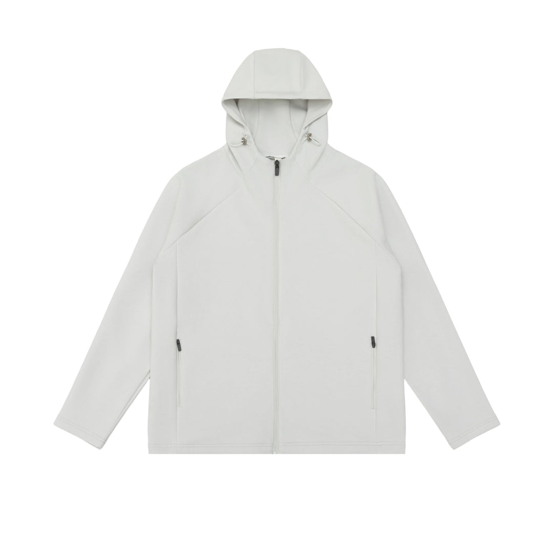 Unisex Minimalist Hoodie Zip Jacket made of Softshell Fleece with Raglan Sleeves and Water-Repellent Zipper Pockets Mune Fashion