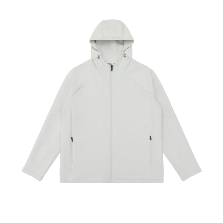Unisex Minimalist Hoodie Zip Jacket made of Softshell Fleece with Raglan Sleeves and Water-Repellent Zipper Pockets Mune Fashion