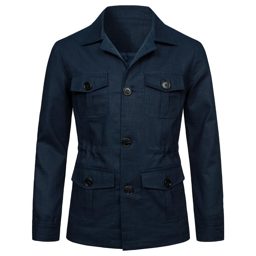Men's nan Utility jacket made of linen with four patch pockets and tailored silhouette Mune Fashion