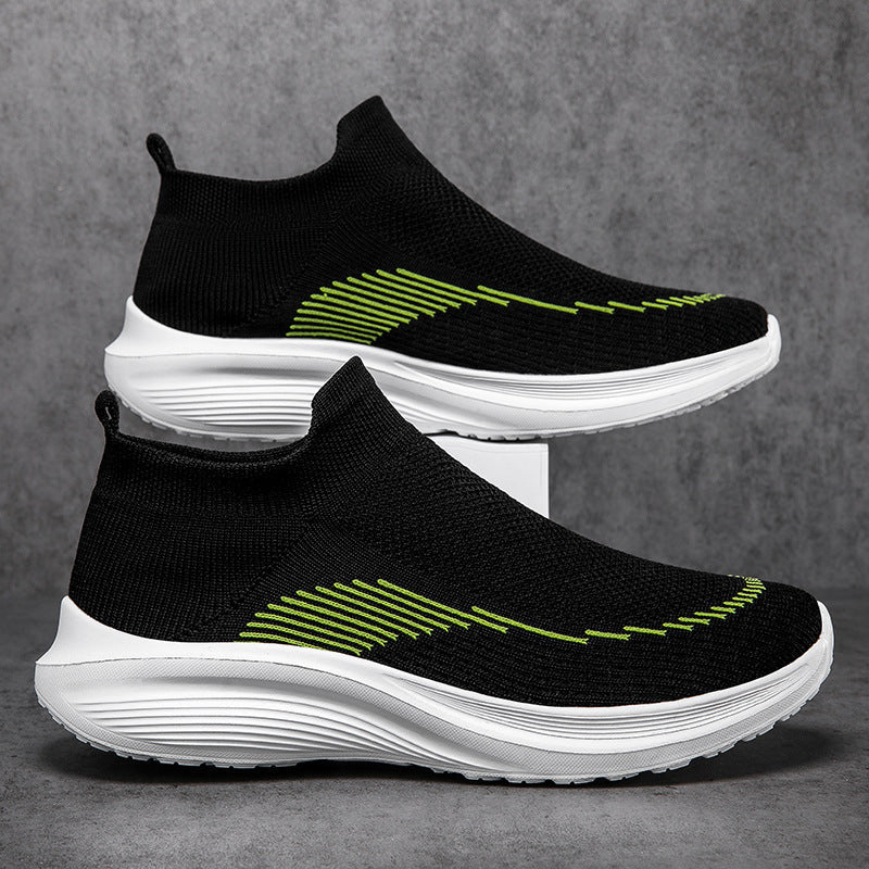 Men's sock-like knitted sneakers with seamless upper and shock-absorbing sole Mune Fashion