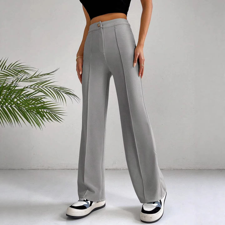 Women's High-Waisted Palazzo Pants with Crease and Wide Leg Drune