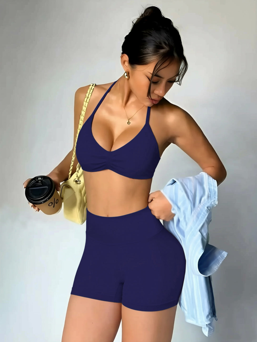 Women's sporty bikini set with high-waisted shorts and elastic support Mune Fashion