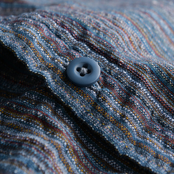 Men's Striped Linen-Cotton Shirt in Relaxed-Fit with Chest Pocket Mune Fashion