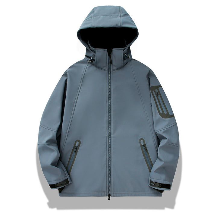 Men's softshell hybrid jacket with hood, sealed zippers, and ergonomic cut Mune Fashion