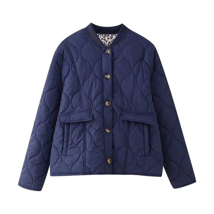 Women's padded transitional jacket with ribbed collar and flap pockets Mune Fashion