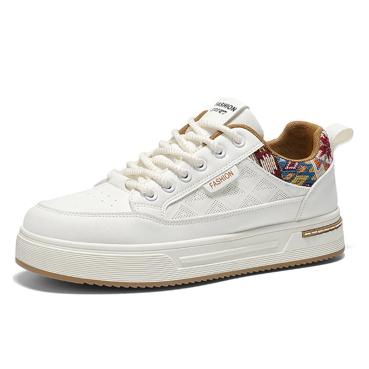 Ladies' platform sneaker with decorative embroidery and padded comfort sole Mune Fashion