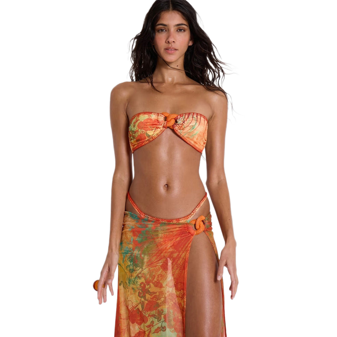 Women's bandeau bikini set with playful wrap skirt Mune Fashion