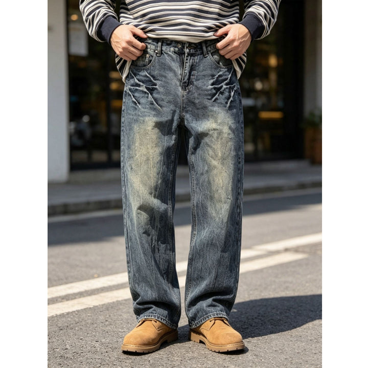 Men's Comfortable and Casual Wide Cut Jeans Mune Fashion