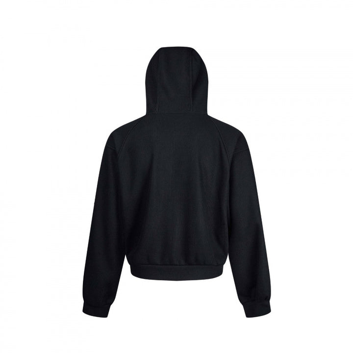 Unisex Short Hoodie Zip Pullover made of French Terry with Raglan Sleeves and Hidden Side Pockets Mune Fashion
