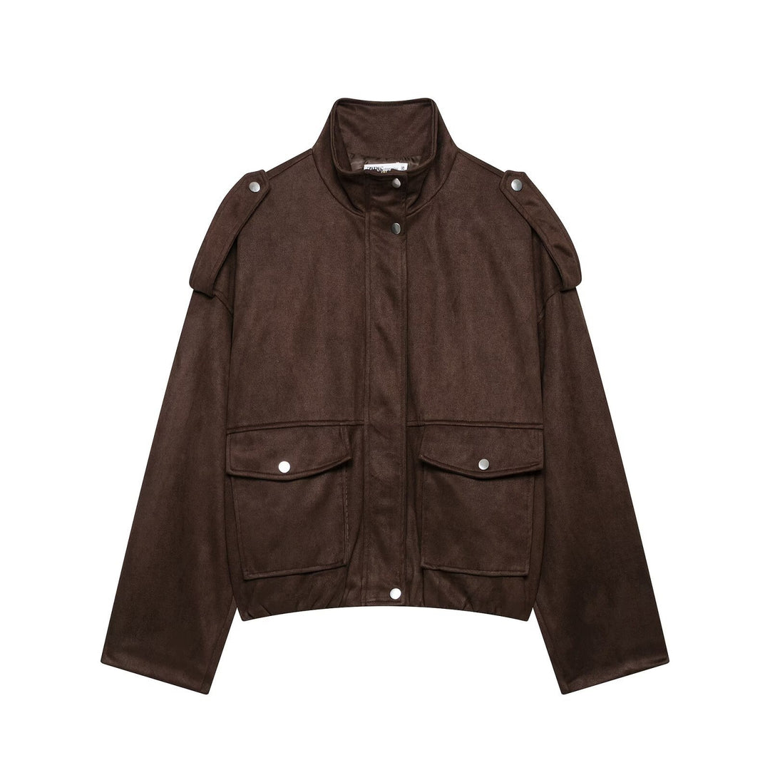 Women's Fashion Short Jacket with Pockets