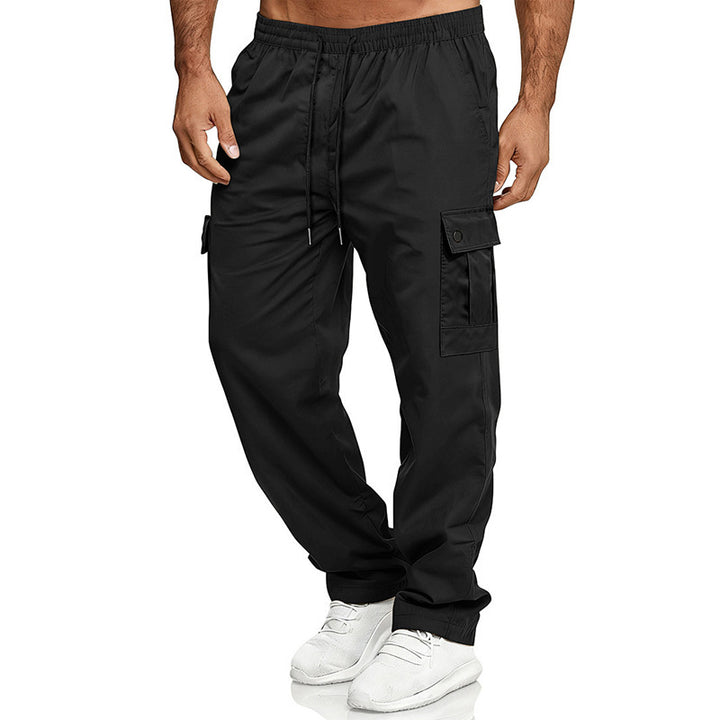 Men's cargo leisure pants with elastic waistband, drawstring, and flap pockets Mune Fashion