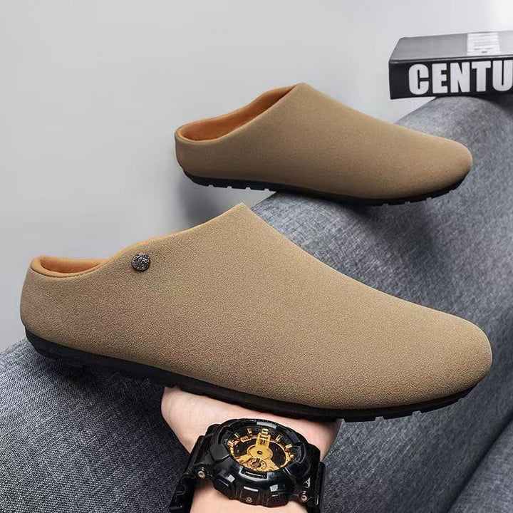 Men's Padded Microfiber House Slippers-Mules with Non-Slip Rubber Sole Mune Fashion